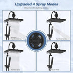 Hibbent 5-spray Filtered Rainfall Shower Head Combo, High Pressure 13'' - Image 4