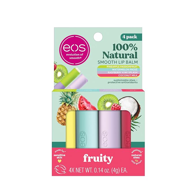 eos 100% Natural Lip Balms- Coconut Milk, Pineapple Passionfruit, Watermelon by eosproducts