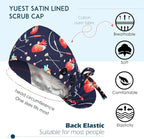 Satin Lined Scrub Caps with Buttons & Sweathand, Surgical Caps - Image 2