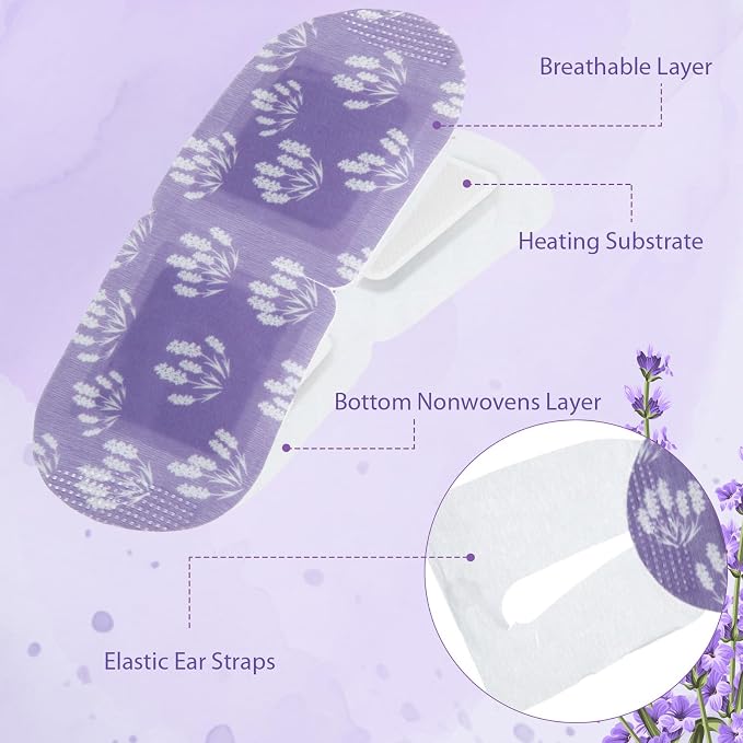 50 Pcs Steam Eye Masks for Dry Eyes Lavender Self Heated Steam Warm Eye Mask - Image 3