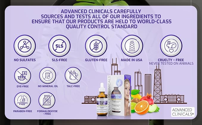 Advanced Clinicals Hyaluronic Acid Moisturizer Face Serum + Collagen Peptide - Image 7