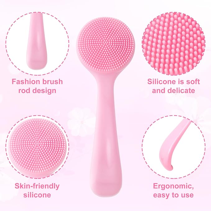 HINZIC Silicone Manual Facial Cleansing Brush, Skin Friendly Waterproof Face - Image 4