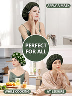 Years calm Shower Caps for Women Reusable Waterproof, Double Layer Waterproof - Image 8