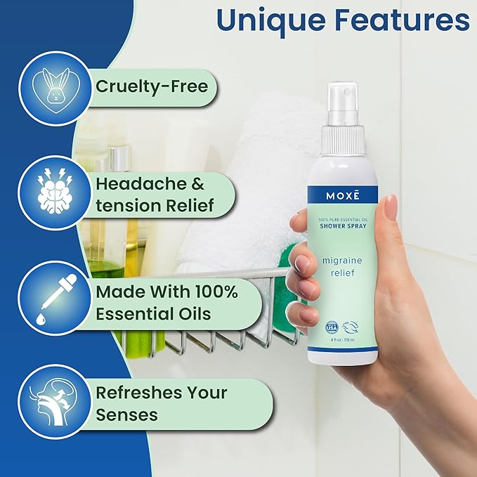 MOXE Migraine Relief Aromatherapy Shower Spray, Essential Oils - Image 4