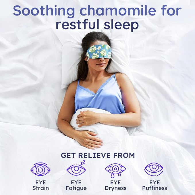 16 Pack Jasmine Steam Eye Mask for Dryness, Strain & Relaxation, Heated Eye - Image 2