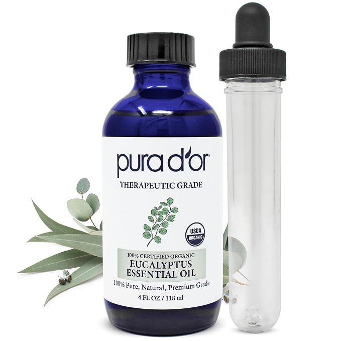 PURA D'OR Organic Eucalyptus Essential Oil 100% Pure & Natural Therapeutic Grade by PURADOR