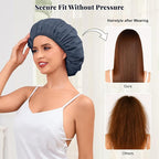 Shower Cap for Women Waterproof Reusable, Large Shower Cap Non-Slip - Image 4