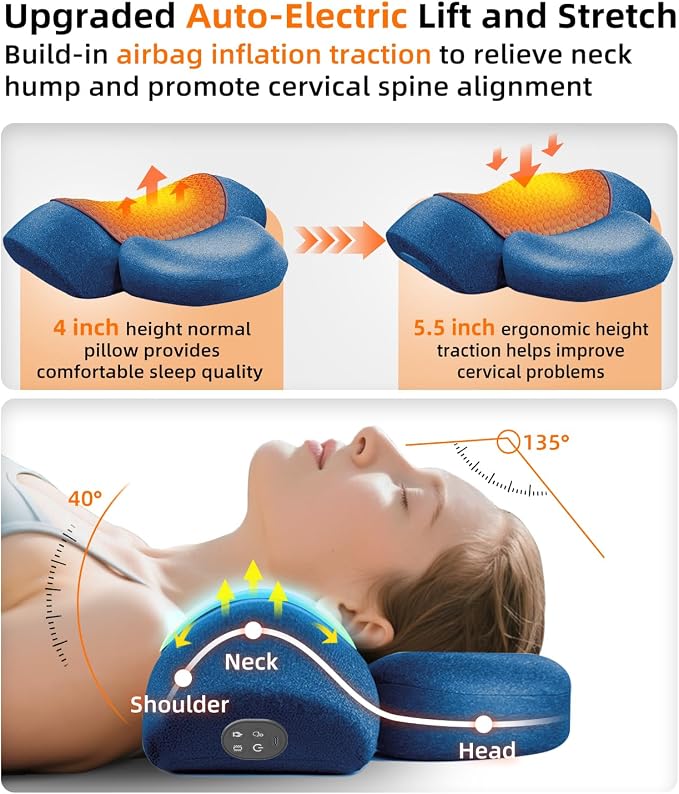 Upalled Neck Cervical Pillows, Rechargeable Neck Massager Cervical Pillows Neck - Image 3