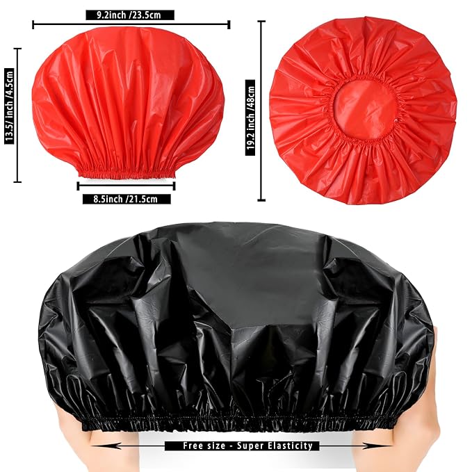 Jumbo Size Shower Cap 2 PCS Waterproof Shower Caps - Image 3