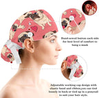 Adjustable Brown Dachshund Dog Blue Surgical Scrub Cap - Image 3