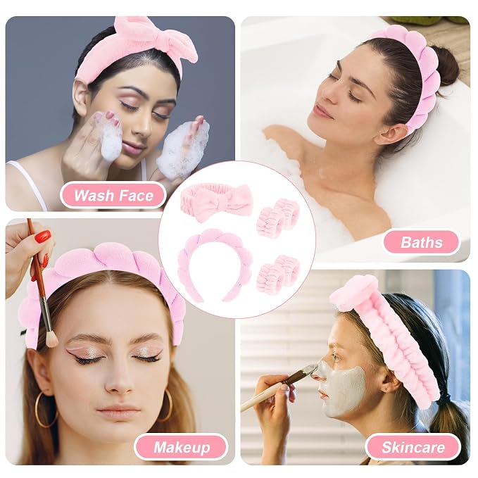 CAVETEE 6 Pack Spa and Makeup Headbands - Image 6