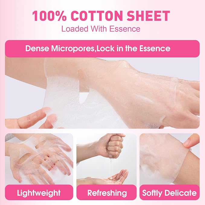 KONEUK 12 Pack Collagen Hydrating Face Masks Skincare, Sheet Face Mask - Image 4