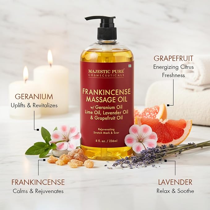 MAJESTIC PURE Frankincense Scar & Stretch Massage Oil - Image 4