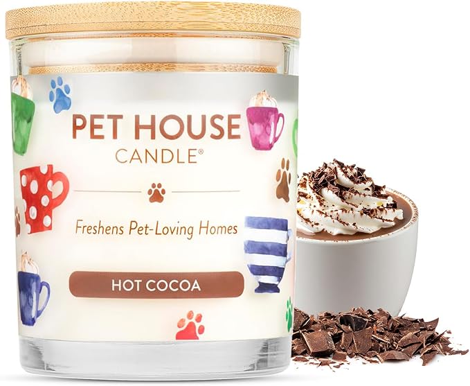 Pet House Pet Odor Candle Plant Based Hot Chocolate Candle Clean Burning by OneFurAll