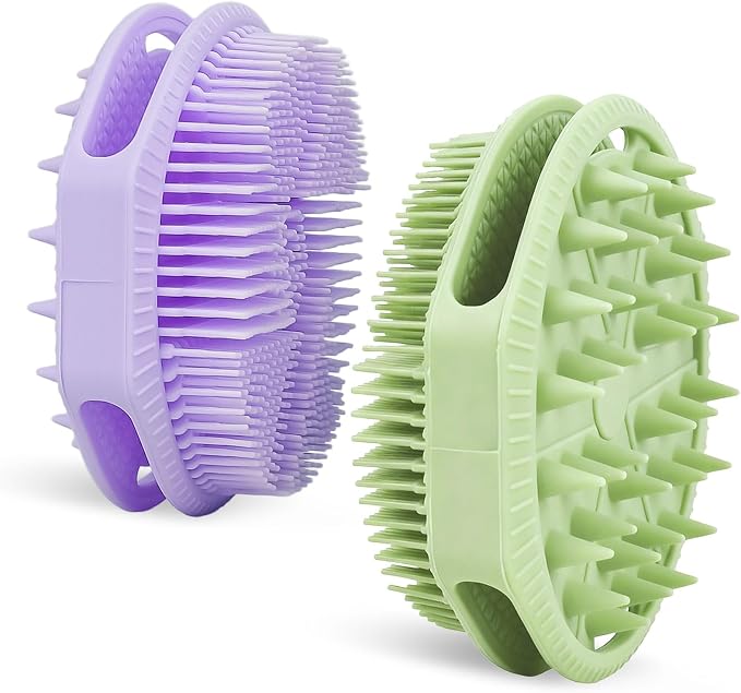 2-Pack Soft Silicone Dual-Sided Body Scrubber & Loofah | Gentle Exfoliating by HAYSNA