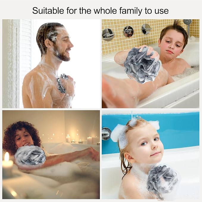 Fishent Loofah Bath Sponge Shower Loofahs, 4 Pack Soft Loofa Exfoliating Body - Image 6