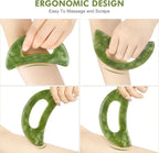 2 PCS Jade Stone Gua Sha Massage Tool Set Body GuaSha Tool - Image 4