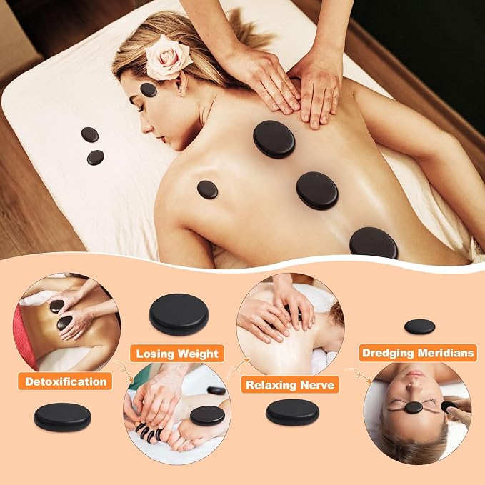 Hot Stones Massage Warmer Kit, Hot Rocks Basalt Massage Stones - Image 4