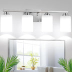 Brushed Nickel 4-Light Bathroom Light Fixtures, Classic Wall Light Fixture by WelcometoVerRon