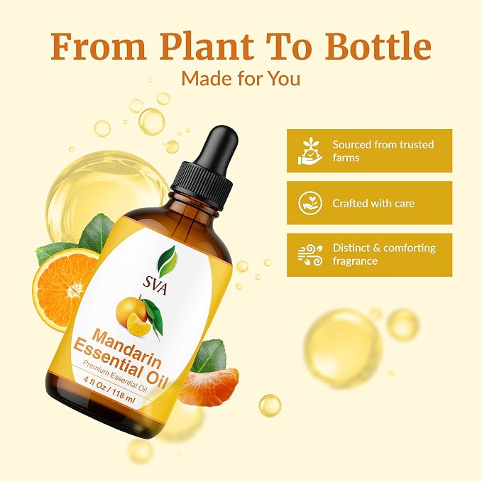 SVA Mandarin Essential Oil – 4 Fl Oz – 100% Natural Mandarin Oil - Image 4