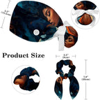 Scrub Cap with Hair Scrunchy, Ponytail Holder Surgical Cap - Image 2