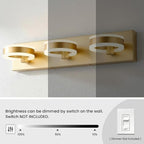 LED Bathroom Light Fixtures, 33inch Gold Vanity Lights, Modern 4 Light Acrylic - Image 3