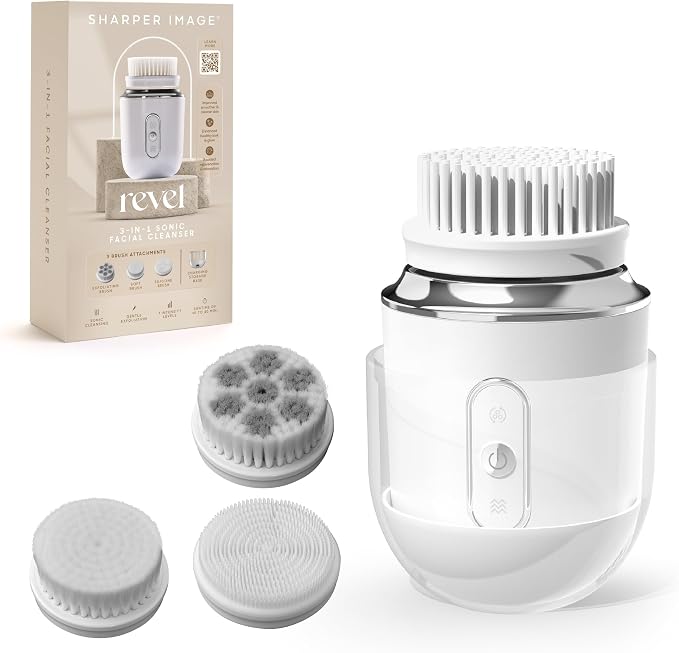 Sharper Image Revel 3-in-1 Sonic Facial Cleanser by SHARPERIMAGE