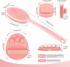 Silicone Back & Face Scrubber & Bath Glove Set 3PCS, 13.4'' Gentle Back Scrubber - Image 2