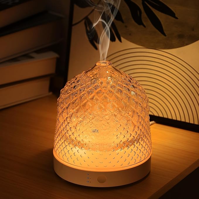 Lecdura Glass Essential Oil Diffuser, 200ml Ultrasonic Aroma Diffusers by Lecdura