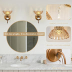 1 Piece Vintage Wall Sconce, 1-Light Matte Antique Brass Finish Wall Sconce - Image 4