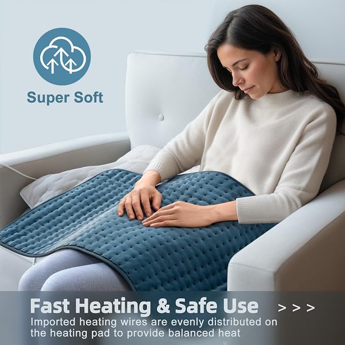 17x33 Heating Pad for Pain Relief | Ultra-Soft Microplush Fabric | 6 Adjustable - Image 4