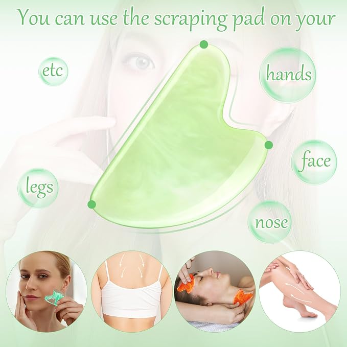 Sherr 24 Pcs Gua Sha Facial Tool Resin Gua Sha Massage Tool Heart Shaped Facial - Image 4