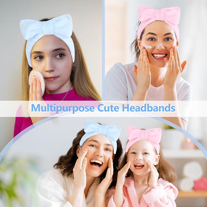 Ondder Spa Headbands for Women, Bow Makeup Skincare Headbands for Washing Face - Image 5