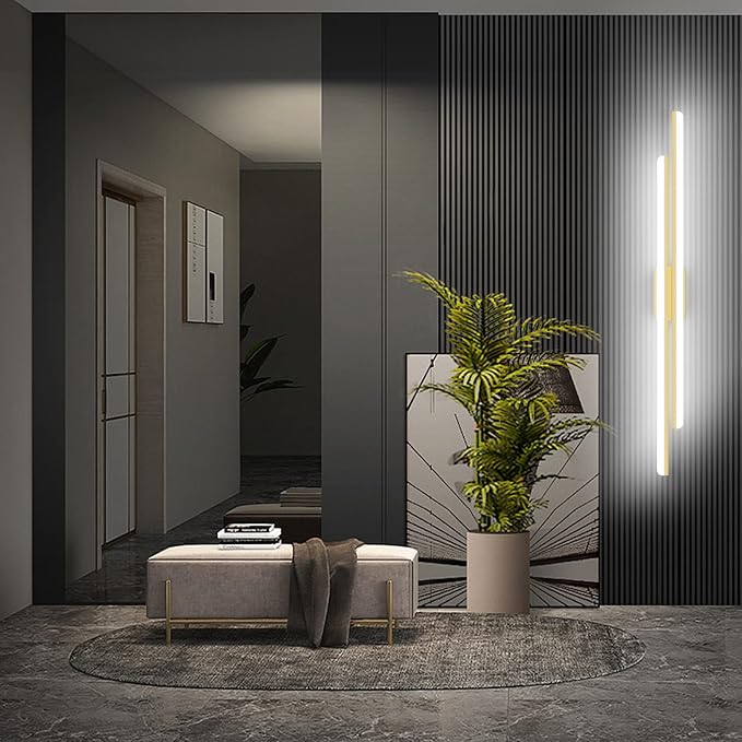 Ralbay 48" Gold Vanity Lights 48W Frosted Aluminum Modern LED Gold Bathroom - Image 4