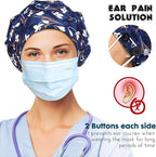 2 Pack Satin Lined Bouffant Scrub Caps - Image 7