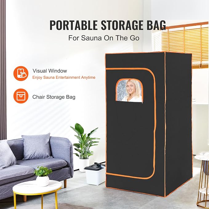 Happybuy Portable Steam Sauna Tent Full Size, Visible Window, Home Spa Sauna - Image 2