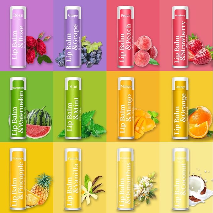 RBUGR 168 Pcs Lip Balm Bulk, 12 Flavored Lip Balm Pack - Image 2