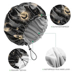 2 PCS Shower Cap Waterproof Double Layer Elastic Adjustable Reusable Hair Bath - Image 3