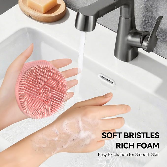 2-Pack Soft Silicone Dual-Sided Body Scrubber & Loofah | Gentle Exfoliating - Image 4