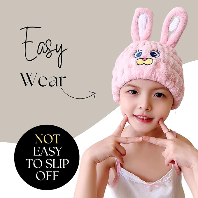 Microfiber Hair Towel Wrap for Kids, Absorbent Quick Girls Boys Hair Drying - Image 3