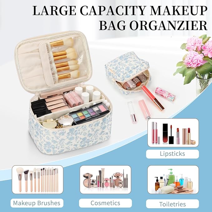 OCHEAL Makeup Bag Set, Portable Travel Makeup Bags Cosmetic Organizer Bag - Image 2