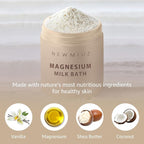 Creamy Magnesium Milk Bath Soak Powder Moisturize Soften Skin Coconut Vanilla - Image 3