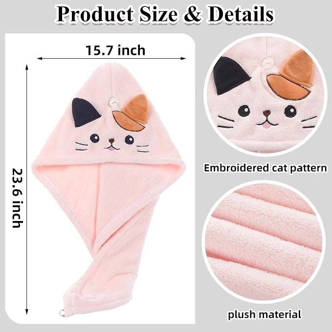 2Pack Microfiber Hair Towel Wrap - Image 3