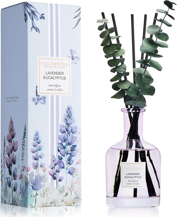 COCORRÍNA Lavender Eucalyptus Reed Diffuser – 6.76 oz Essential Oil by COCORR%C3%8DNA