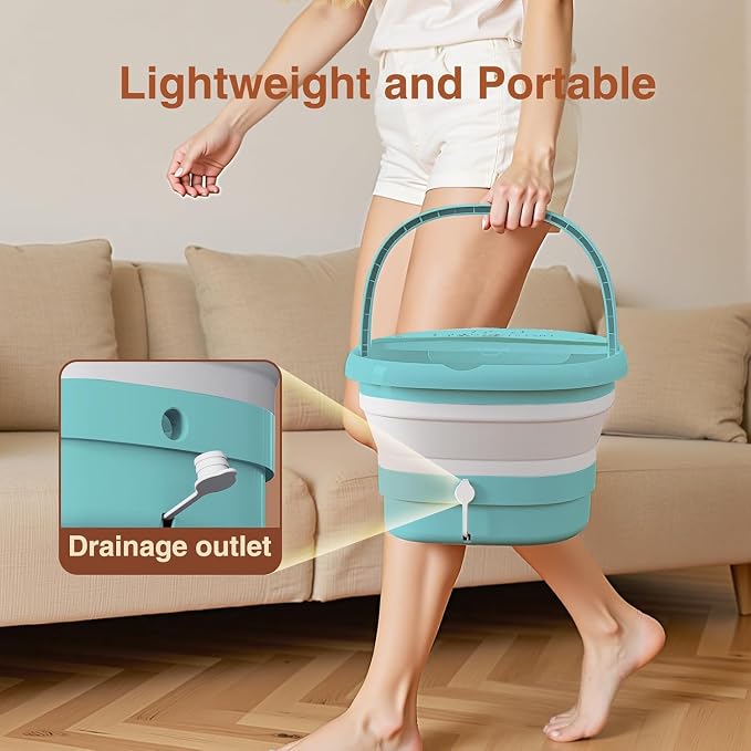 Pedicure Foot Spa with Bubble and Heat, Collapsible Foot Soaking Tub with - Image 6