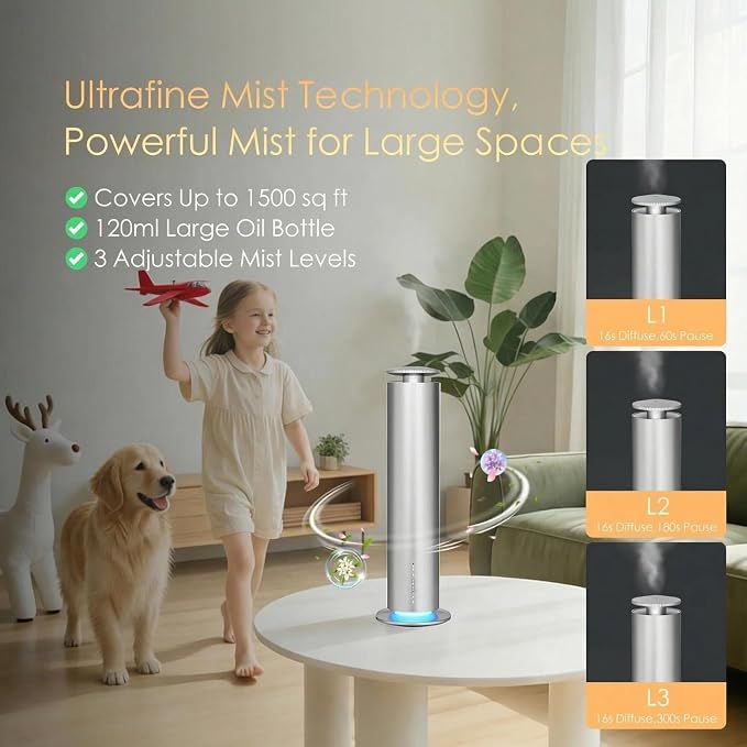 Waterless Essential Oil Diffuser, Long Lasting Aromatherapy Scent Diffuser - Image 6