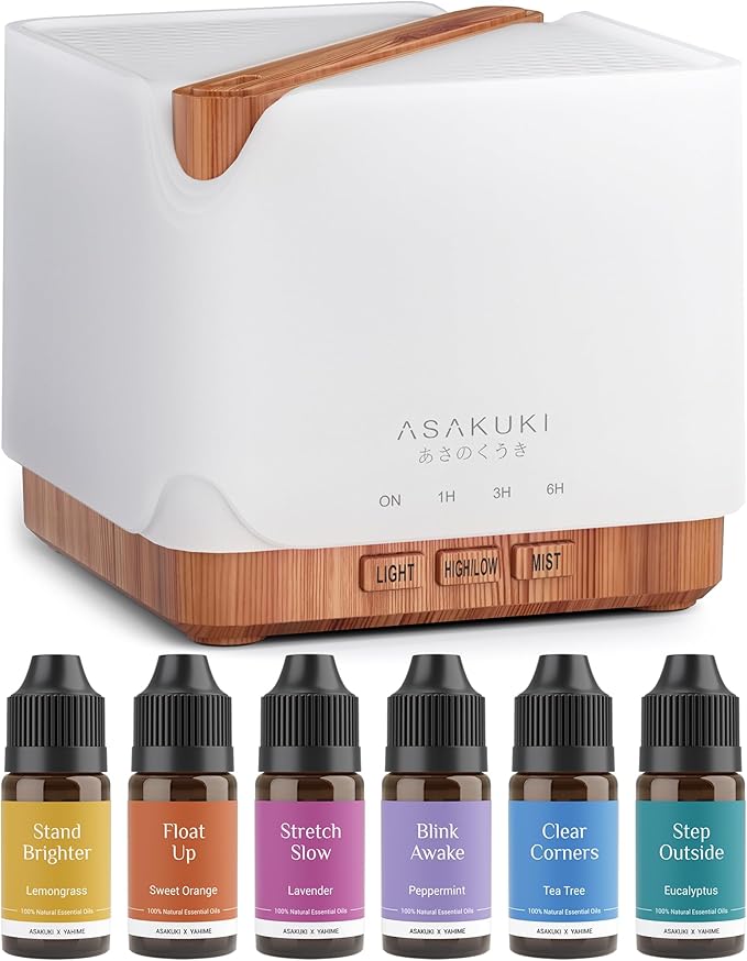 ASAKUKI Essential Oil Diffuser for Home, Large 700 ml Aromatherapy Humidifier by ASAKUKI