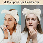 Ondder Spa Headband for Washing Face 8 Pack Beige Skincare Headbands for Women - Image 4