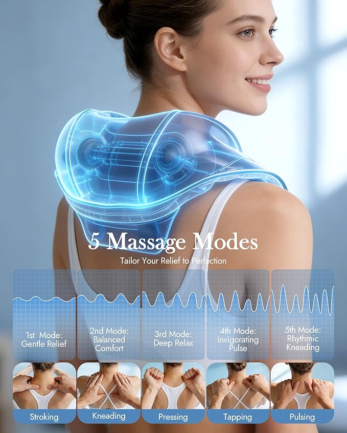 Neck Massager with Heat Cordless: Shiatsu Back Shoulder Massage Tools - Image 2