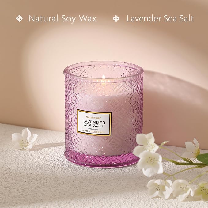 Lavender Scented Candle, 19oz Large Soy Wax Aromatherapy Candle, Lavender Sea - Image 3